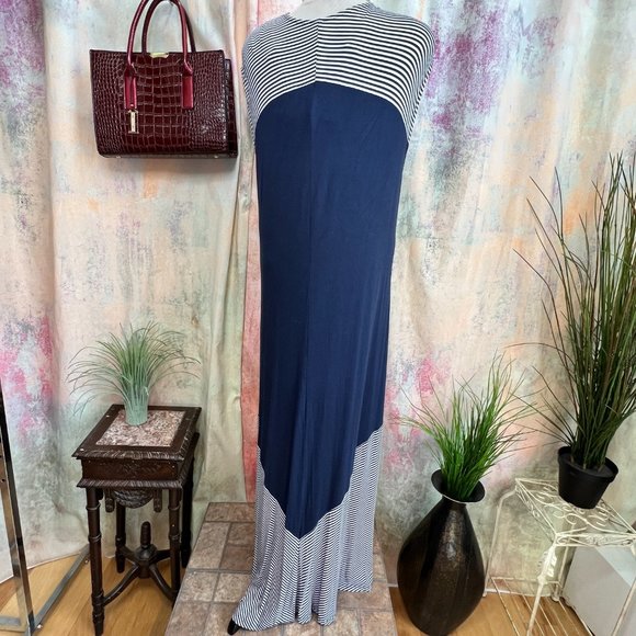 📌bpc selection Nautical Design Viscose Sleeveless Maxi Dress - Picture 2 of 15